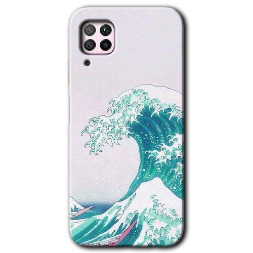 Potkal Hediye Fabrikası Huawei P40 Lite HD Baskılı Kılıf + 9D Tam Ekran Koruyucu - Dalga