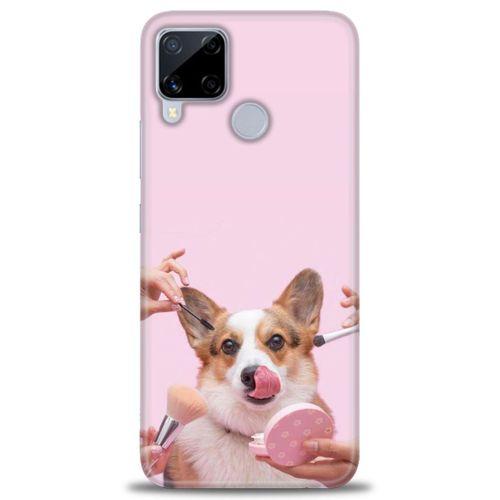 Realme C15 Kılıf HD Baskılı Kılıf - Sevimli Köpek + Tam Ekran Koruyucu
