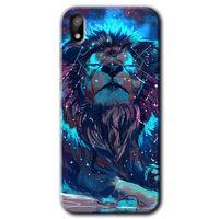 Huawei Y5 2019 Kılıf HD Desen Baskılı Arka Kapak - Neon Aslan