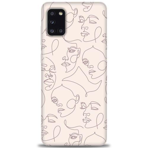 Samsung Galaxy A31 Kılıf HD Baskılı Kılıf - Kadın Silüeti + Tam Ekran Koruyucu