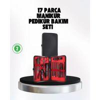 El Ve Ayak Bakım Seti 17 Parça Taşınabilir Deri Çantalı Manikür Seti