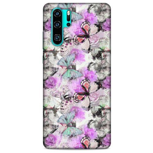 Huawei P30 Pro Kılıf Kelebek Etkisi (15) Antişok Kılıf Mor Beyaz