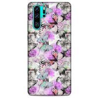 Huawei P30 Pro Kılıf Kelebek Etkisi (15) Antişok Kılıf Mor Beyaz