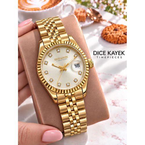 Dice Kayek Premium Vintage Kadın Kol Saati Gold Çelik Kordon 5 ATM Su Geçirmez Bileklik Hediyeli 720