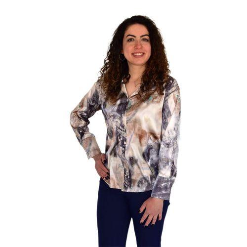 Kadın Saten Uzun Kol Gömlek BGL-ST04211