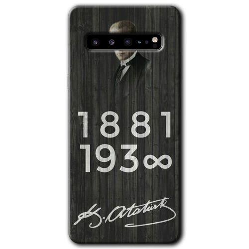 Galaxy S10 Plus Kılıf HD Desen Baskılı Arka Kapak - Atatürk Ahşap İmza