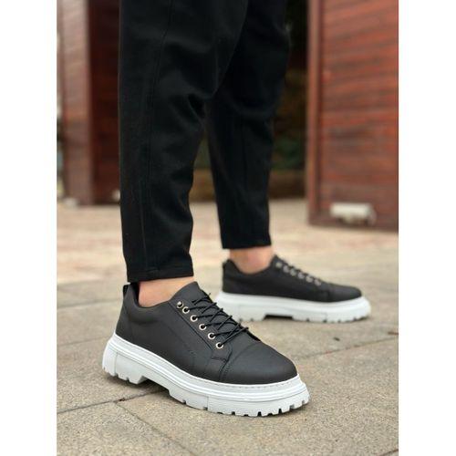 BA0245 Siyah Akıllı Lastik Bağcık Yüksek Taban Günlük Erkek Ayakkabı