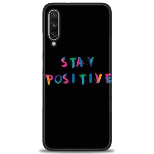Xiaomi Mi A3 Kılıf HD Baskılı Kılıf - Stay Positive + Tam Ekran Koruyucu