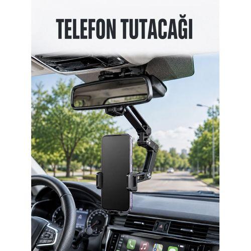 Araç Dikiz Aynası Telefon Tutucu Ayarlanabilir Katlanabilir Navigasyon Telefon Standı
