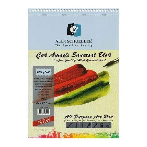 ALEX ÇOK AMAÇLI SPİRALLİ RESİM DEFTERİ (A4 ) 200 gram 20 Yaprak ( ALEX-3909)