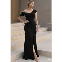 Kadın Tek Omzu Açık Kısa Kollu önden Yırtmaçlı Uzun Ithal Krep Elbise