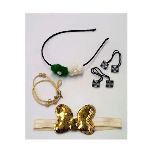 Renkli Desenli Taç Toka Bandana Set