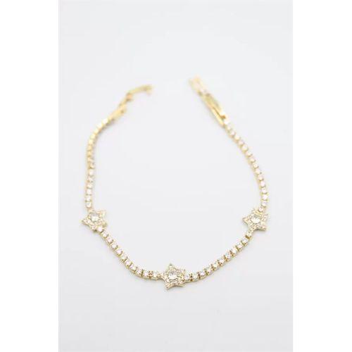 Yıldız Taşlı VİP Bileklik - Altın