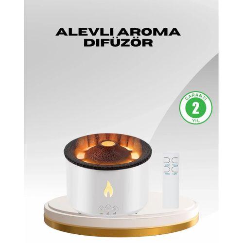 Alev Efektli Aromaterapi Difüzörü – 360 Ml Su Hazneli, Sessiz Ve Zaman Ayarlı