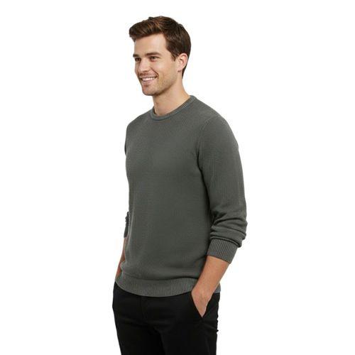 Erkek Sıfır Yaka Kazak Petek Örgü Klasik Kalıp 5214C BGL-ST05022