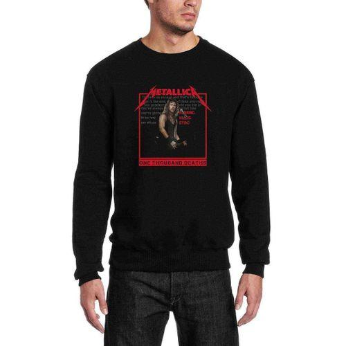 Metallica Baskılı Siyah Erkek Sweatshirt