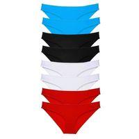 8 Adet Süper Eko Set Likralı Kadın Slip Külot Siyah Kırmızı Beyaz Mavi