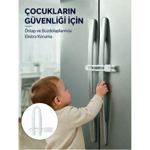4 Adet Dolap Kapak Kilidi Ev İçi Güvenlik İçin Pratik Koruma Seti Yeni Nesil