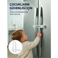 4 Adet Dolap Kapak Kilidi Ev İçi Güvenlik İçin Pratik Koruma Seti Yeni Nesil