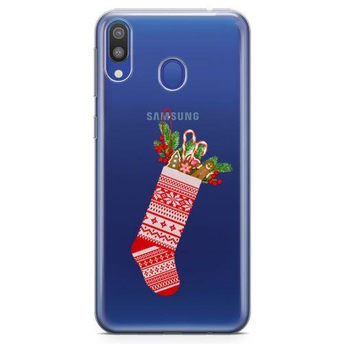 Samsung Galaxy M20 Kılıf Noel Çorabı Arka Kapak Koruma Desenli Full Koruyucu