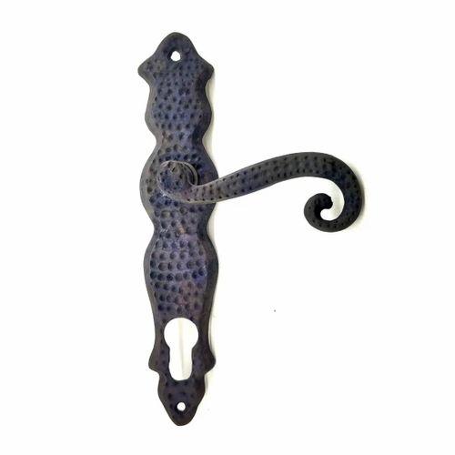 Antika Tarz Dekoratif Pirinç Ferforje Oda Kapı Kolu - 210x43 Mm, Oksit