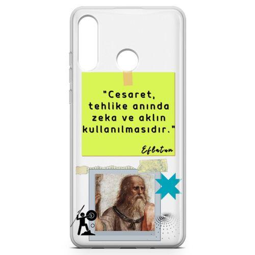 Huawei Nova 4e Kılıf Caps Eflatun Arka Kapak Koruma Desenli Full Koruyucu