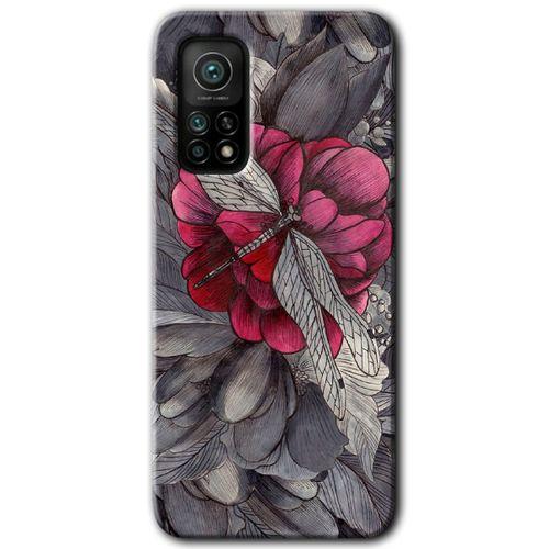 Xiaomi Mi 10T Kılıf Baskılı Kapak - kelebek Ömrü + 5D Tam Kaplayan Cam