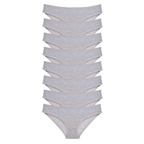 8 Adet Süper Eko Set Likralı Kadın Slip Külot Gri
