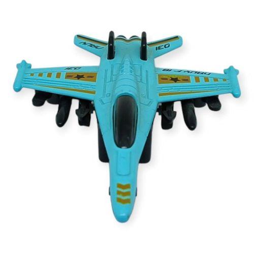 Çek Bırak Metal Mini Savaş Uçağı 10 cm - Turkuaz