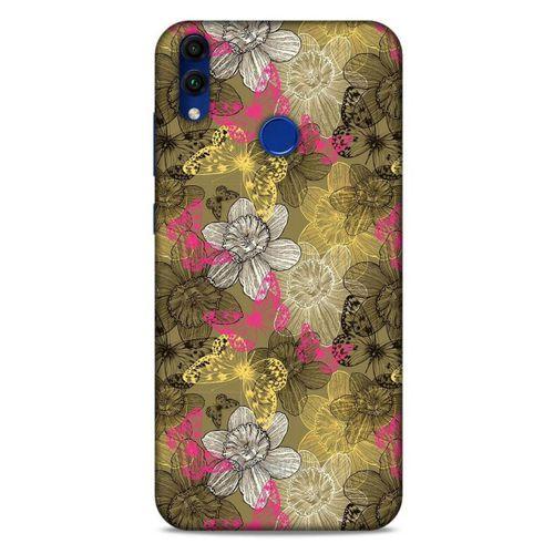 Huawei Honor 8C Kılıf Kelebek Etkisi (37) Silicone Cover Beyaz Açık Yeşil