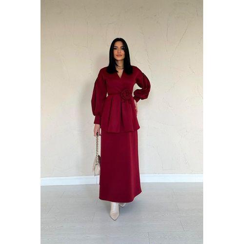 Bordo Gül Detaylı Takım