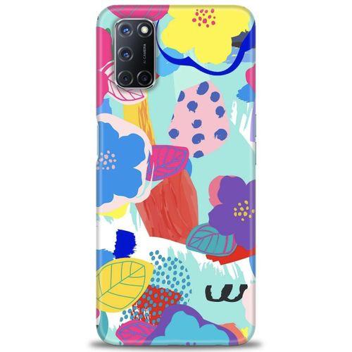 Oppo A72 Kılıf HD Baskılı Kılıf - Flowers + Tam Ekran Koruyucu