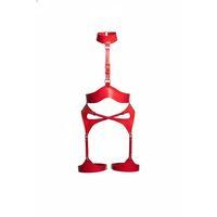 Kırmızı Harness Takım Gerdanlık Detaylı Tokalı Deri - Brf1196