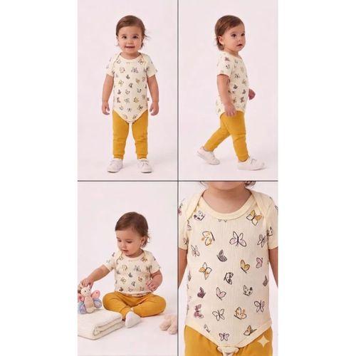 6/18 Ay Baskılı Zıbınlı Penye Bebek Takımı