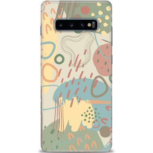 Samsung Galaxy S10 Plus Kılıf HD Baskılı Kılıf - Renkli Tuval + Tam Ekran Koruyucu