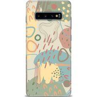 Samsung Galaxy S10 Plus Kılıf HD Baskılı Kılıf - Renkli Tuval + Tam Ekran Koruyucu