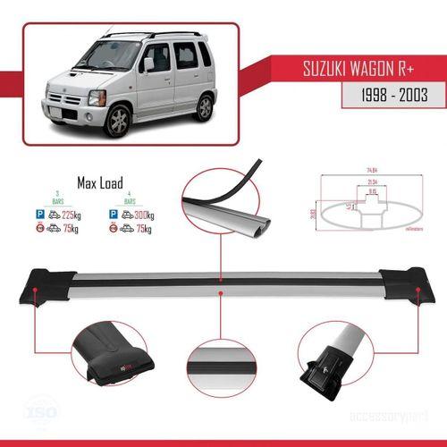 Suzuki Wagon R+ 1998-2003 Arası ile Uyumlu FLY Model Ara Atkı Tavan Barı GRİ 3 ADET BAR