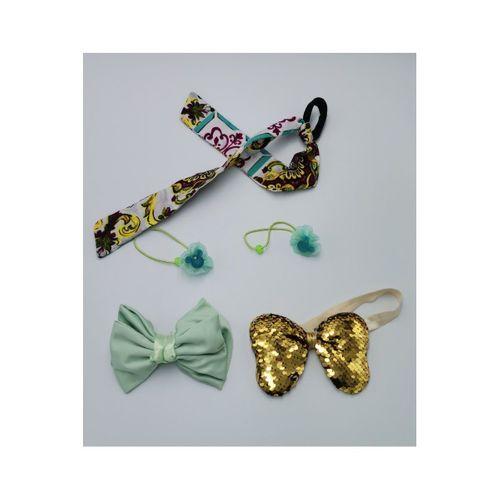 Renkli Desenli Taç Toka Bandana Set