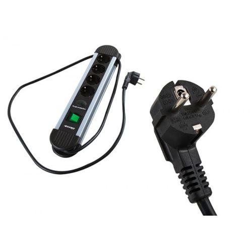 S-LINK Swapp SPGKS03, 3 Soket, Akım Korumalı Priz, 1.5Mt Kablo, 900 Joule (Gri) %100 Bakır