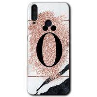 General Mobile GM 10 Kılıf HD Desen Baskılı Arka Kapak - Pembe Mermer Desenli Ö Harfi