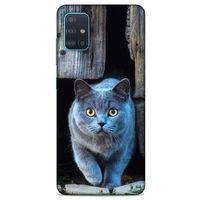 Lopard Samsung Galaxy A51 Uyumlu Kılıf Kediler (48) Bumper Kılıf Duman