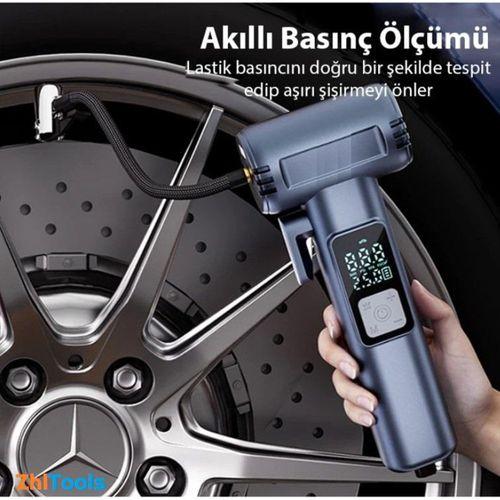 Zhltools ST-5530 Dijital Şarjlı Araç Lastik Hava Şişirme Pompası Power bank Penere Kırıcı