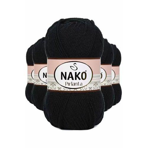 5 Adet Pırlanta Amigurumi El Örgü İpi Yünü Siyah 217 - nako mudanis