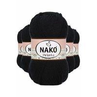 5 Adet Pırlanta Amigurumi El Örgü İpi Yünü Siyah 217 - nako mudanis