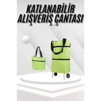Katlanabilir Tekerlekli Pazar Market Çarşı Arabası Market Alışveriş Çantası