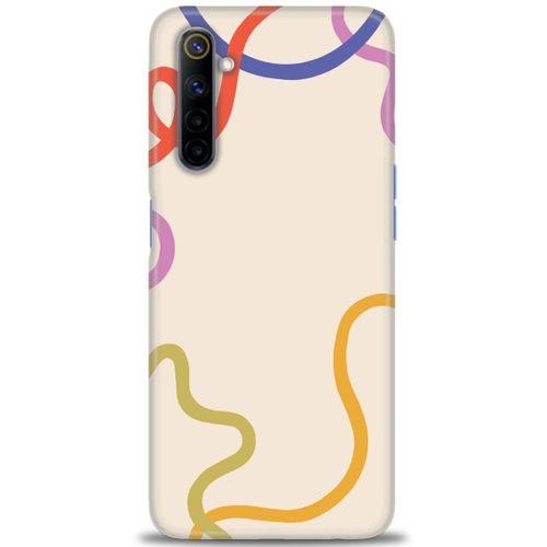 Realme 6 Kılıf HD Baskılı Kılıf - Renk Çizgileri + Tam Ekran Koruyucu