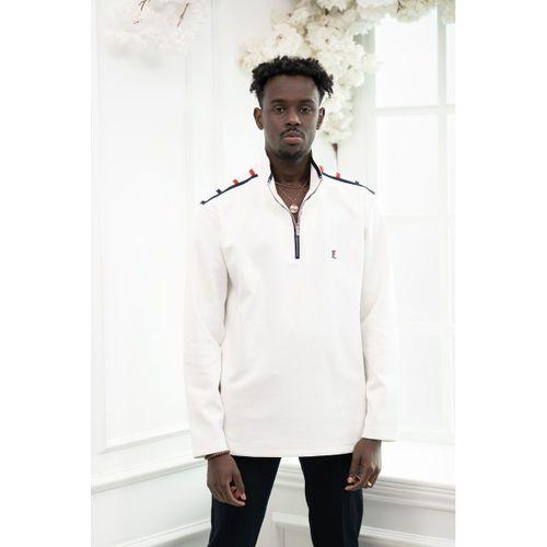 Regular Fit Dik Yaka Yarım Fermuarlı Biyeli Pamuklu Sweatshirt