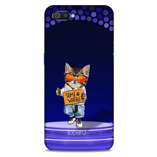 Oppo Realme C2 Kılıf FunnyMaX (42) Rugged Armor Kılıf Kedili Mor