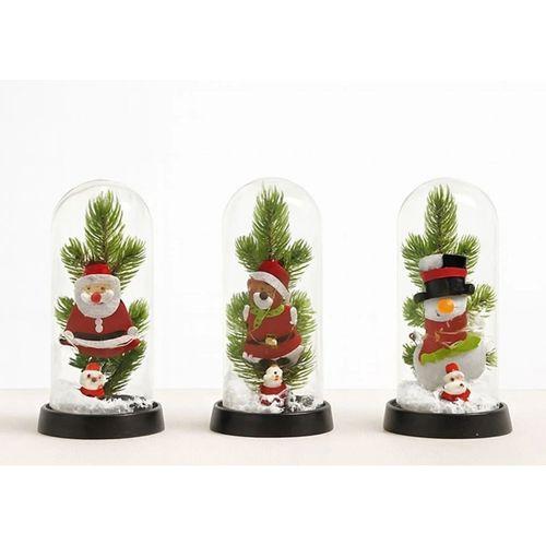 Yılbaşı Temalı Işıklı  Dekoratif Cam Fanus Alk5075