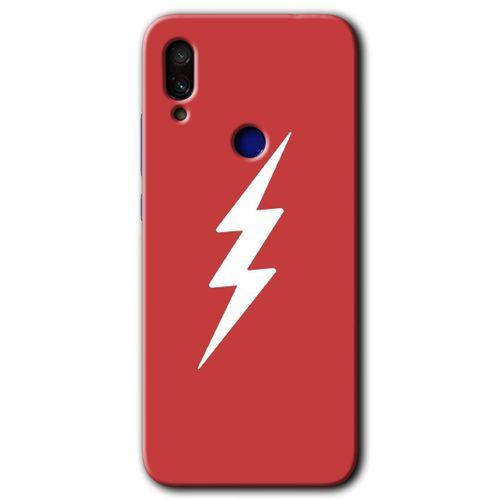 Redmi Note 7 Kılıf HD Desen Baskılı Arka Kapak - Flash Logo + Kırılmaz Cam
